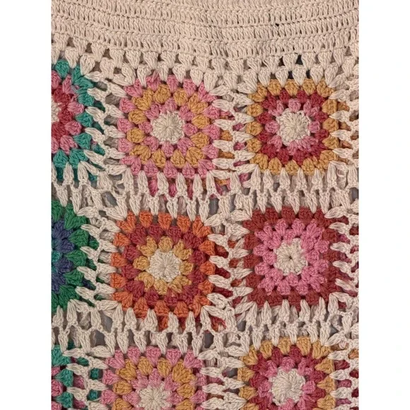 Beach Riot | Hudson Patchwork Crochet Mini Skirt Desert Sunrise Medium Boho - Picture 5 of 10
